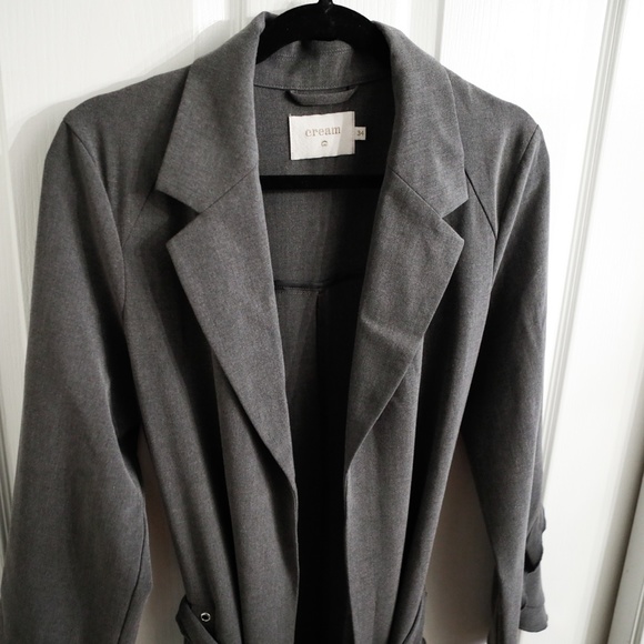 CREAM Long Blazer Coat, Grey - S/M (EU 34) - Picture 3 of 10